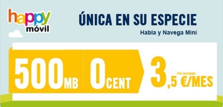Happy Movil se hace con los 500 MB más baratos del mercado