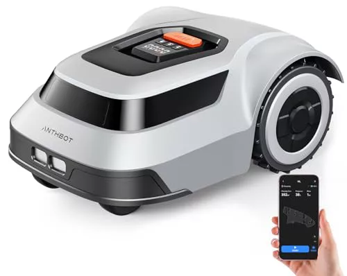 ANTHBOT Pion Robot cortacésped automático - 1000 m², con MAX 180m Cables delimitadores, escaneo de Ruta en U eficiente, Control por aplicación, mapeo automático, 300% de eficiencia de Corte