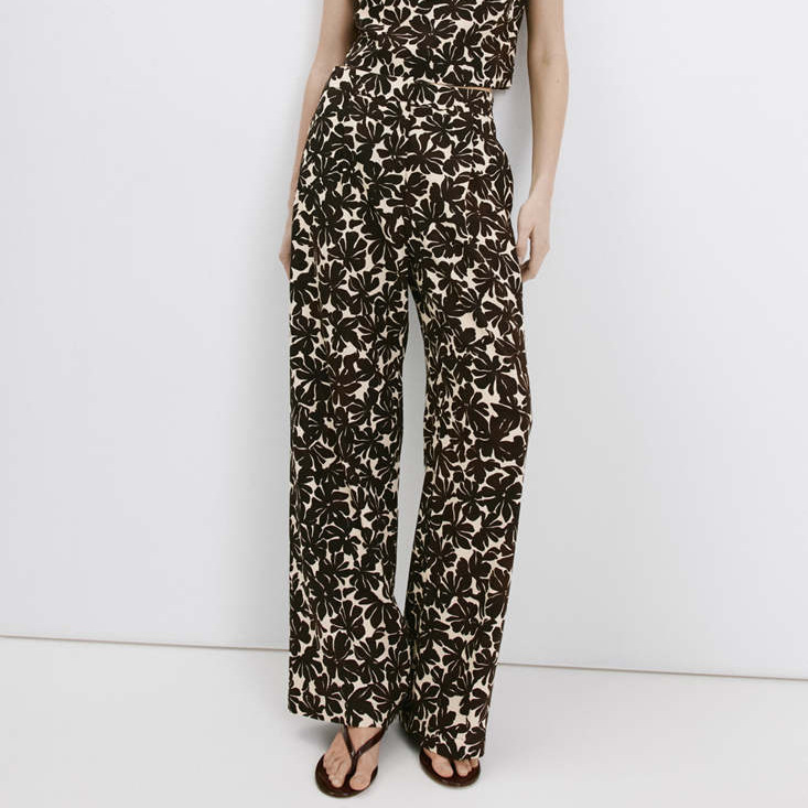 Pantalón recto estampado floral