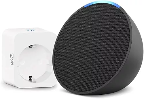 Echo Pop | Antracita + WiZ Enchufe Inteligente