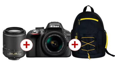 Nikon D3300 18 55 55 200 Objetivos Mochila 01 L