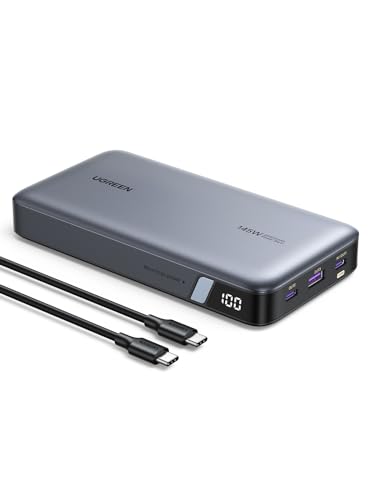 UGREEN 145W Power Bank 25000mAh Cargador Portátil Carga Rápida con Cable USB C y 3 Puertos PD3.0