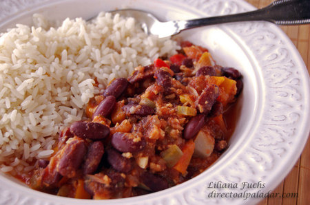 Chili vegetariano. Receta