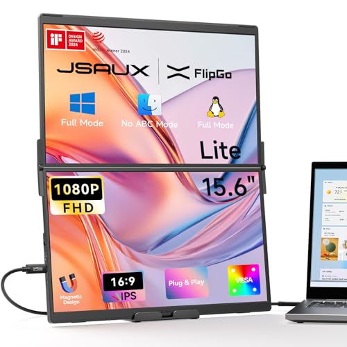 JSAUX FlipGo Lite Monitor portátil doble 15.6 Pulgadas