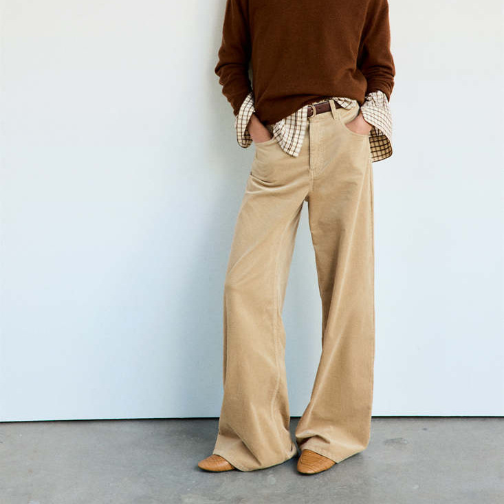 Pantalón pana wide leg