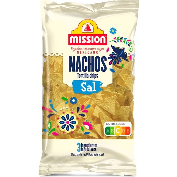 Nachos artesanos con sal Mission Foods
