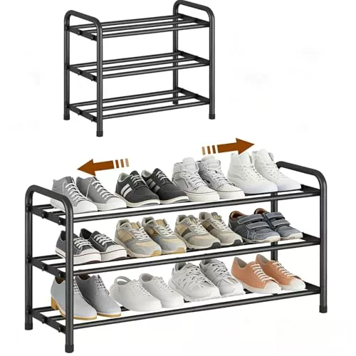 YUWHFEI Zapatero Extensible de 3 Niveles, Zapatero Metálico