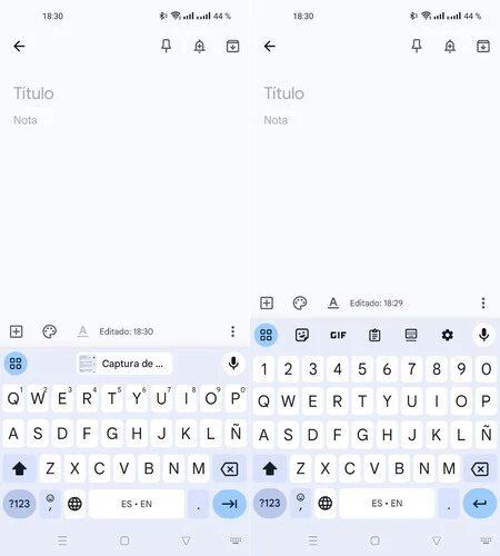 Gboard の数字の行なしとあり