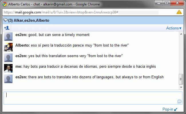 Google Translate Bots para Google Talk