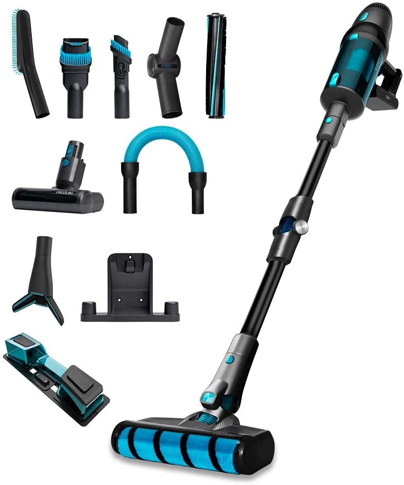 Cecotec Aspirador Escoba Sin Cable Conga Rockstar 900 Ultimate ErgoWet. Sin Bolsa, 600 W, Succión 200aW, Presión 26 KPA, Modo automático, Motor digital, 90 min de Autonomía, Tubo Flexible y Watertank