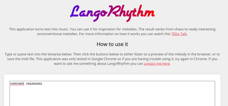 LangoRhythm, una aplicación web convierte el texto que escribes en música