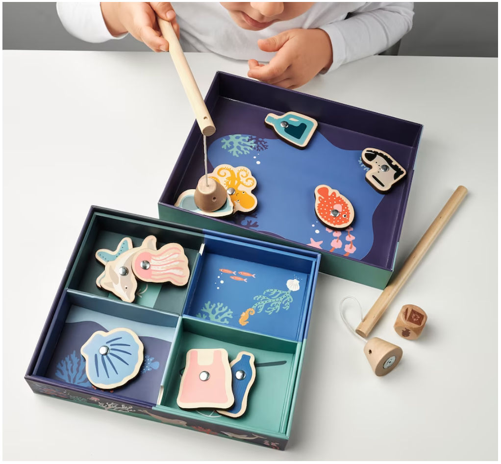 Juego de pesca, multicolor