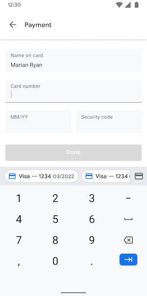 Android 11 Autocompletado