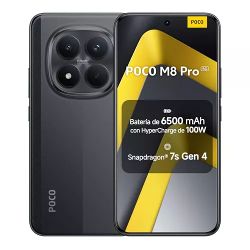 XIAOMI POCO M8 Pro 5G Smartphone de 8+256GB Negro Pantalla de 6,83" 1.5K