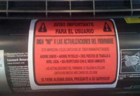 Actualizaciones de firmware en las impresoras