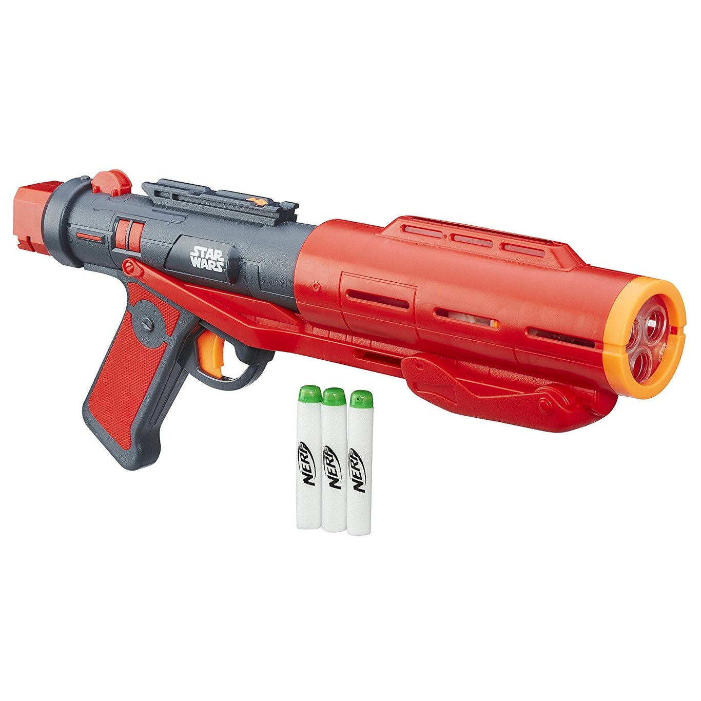 thumbnail interactive-video image 1 of Hasbro Star Wars Nerf Blaster Gun – Carnival Toy For Kids – Includes 3 Darts 1 of 4
