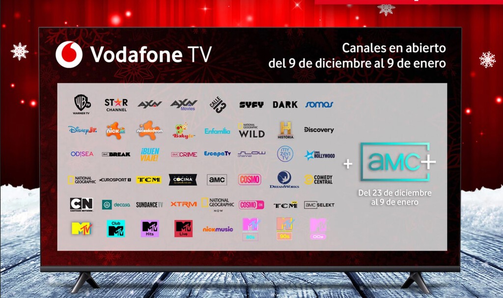 Si eres cliente de Vodafone, llegan 100 nuevos canales  gratis de cine, series, documentales y música 