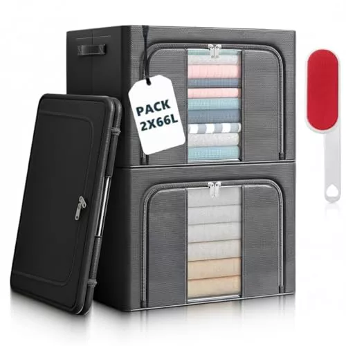 RICHXEL 2 Cajas Almacenaje Ropa 66L