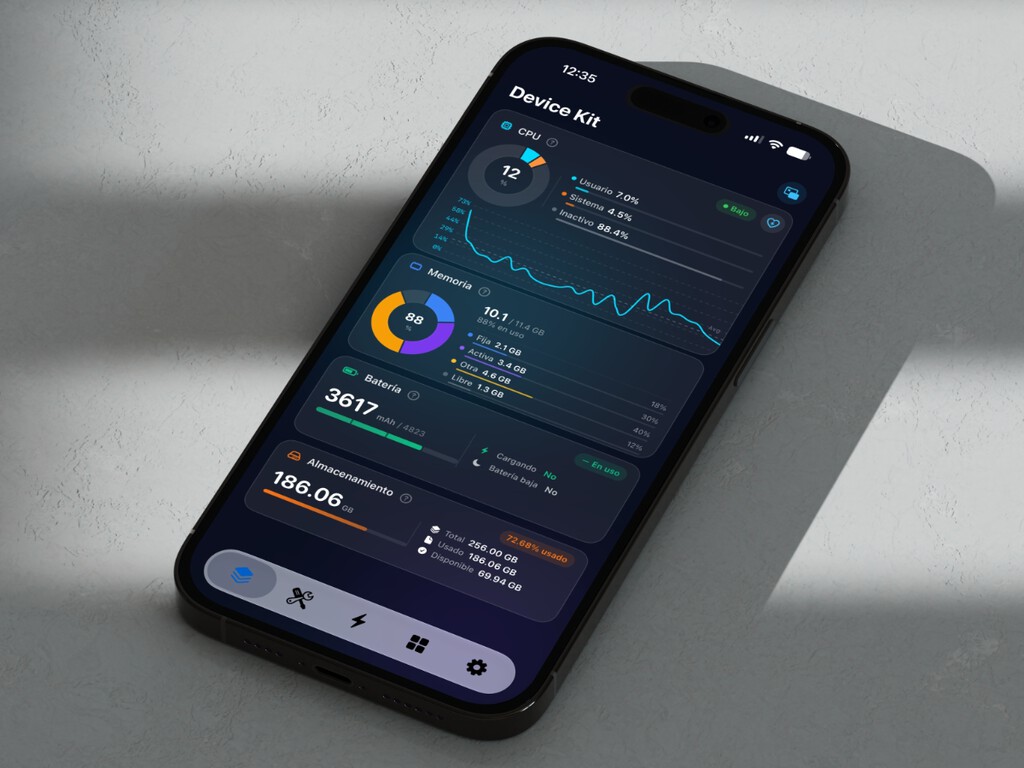 Hoy gratis por tiempo limitado: una app que te chiva todo lo que pasa en tu iPhone (batería, memoria y CPU) 