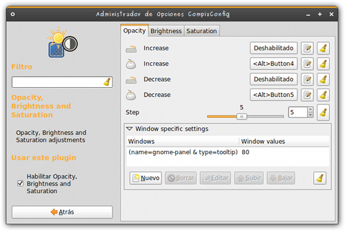 Opacidad Tooltips - Configuración 1