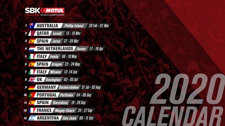 Calendario Sbk 2020
