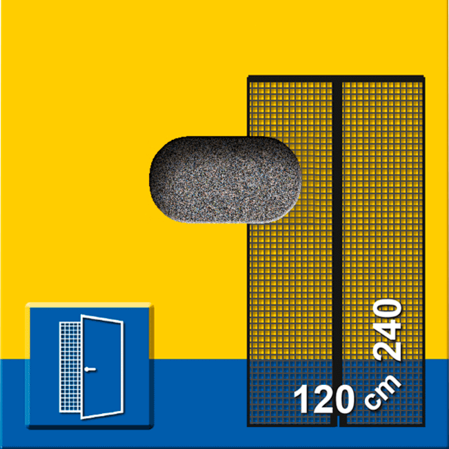 Mosquitera cortina puerta 120x240cm magnética PVC recortable negro tela poliester gris
