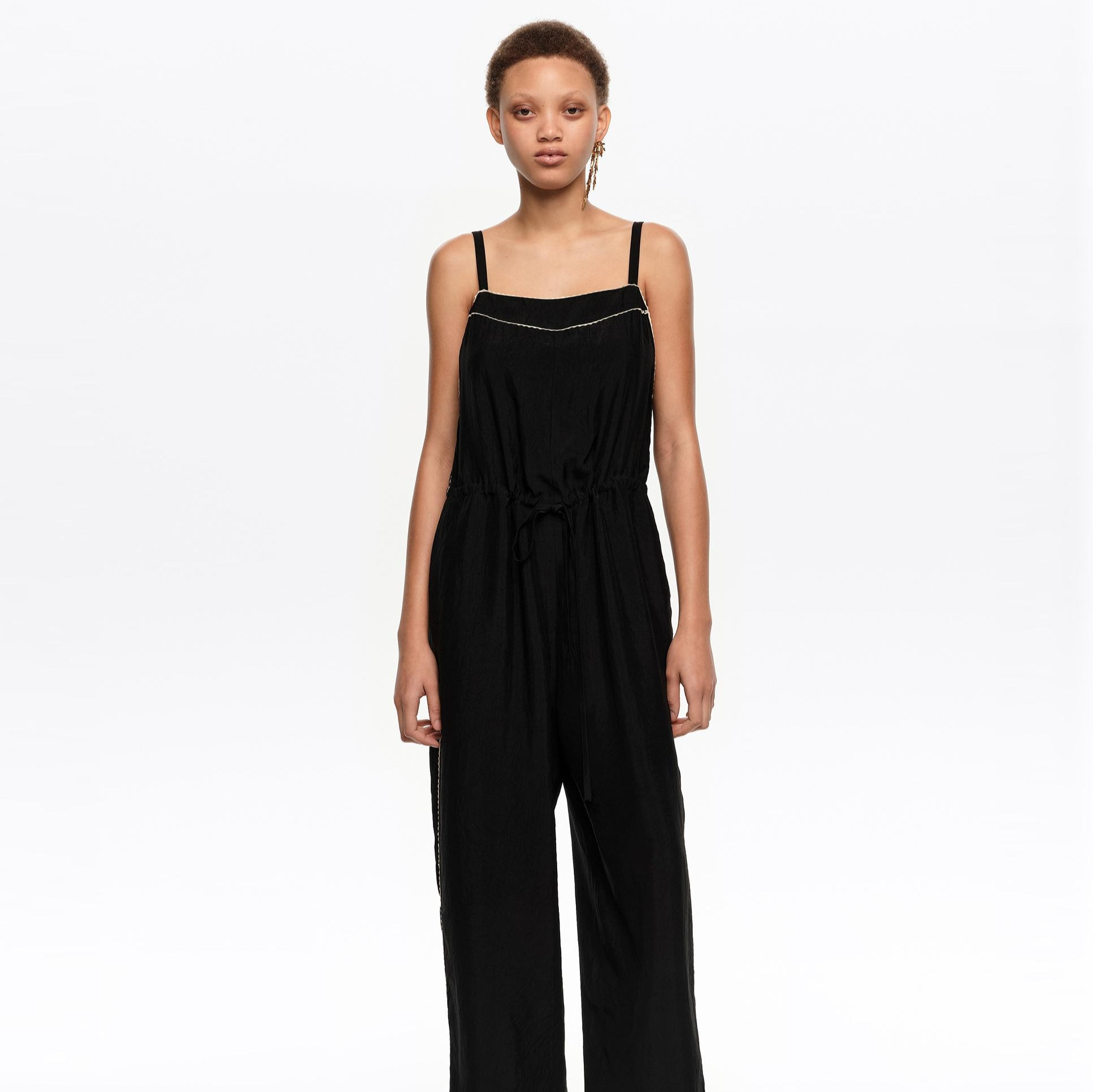 Mono de mujer fluido ajustable cintura Negro Bimba y Lola