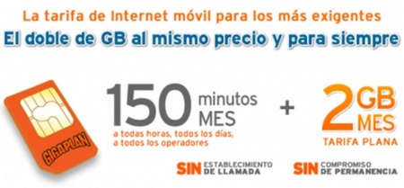 Simyo mejora su tarifa Gigaplan: 2 GB y 150 minutos de llamadas por 19,95 euros