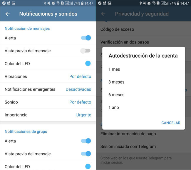 Telegram Opciones Extra