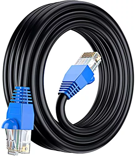 MutecPower 15 m 屋外防水 CAT6 ケーブル - CCA - 直接埋設用イーサネット ネットワーク ケーブル - 250 MHz - 15 メートル