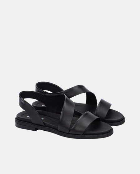 sandalias planas piel