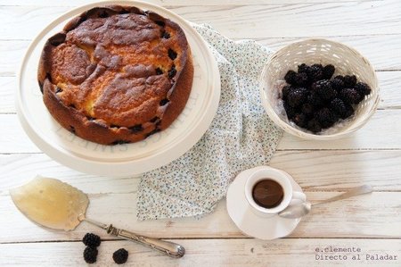 Pastel de queso ricotta y moras. Receta
