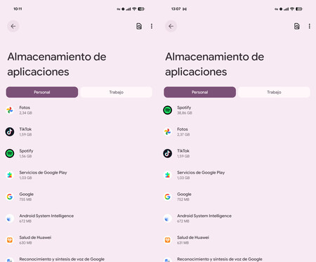 Antes y después de descargar la lista en audio sin pérdidadida 4