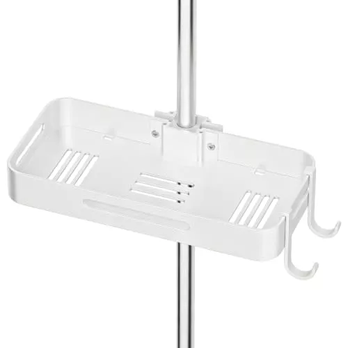Wisfame Estantería Baño sin Taladro, Estante Ducha Aluminio Blanco