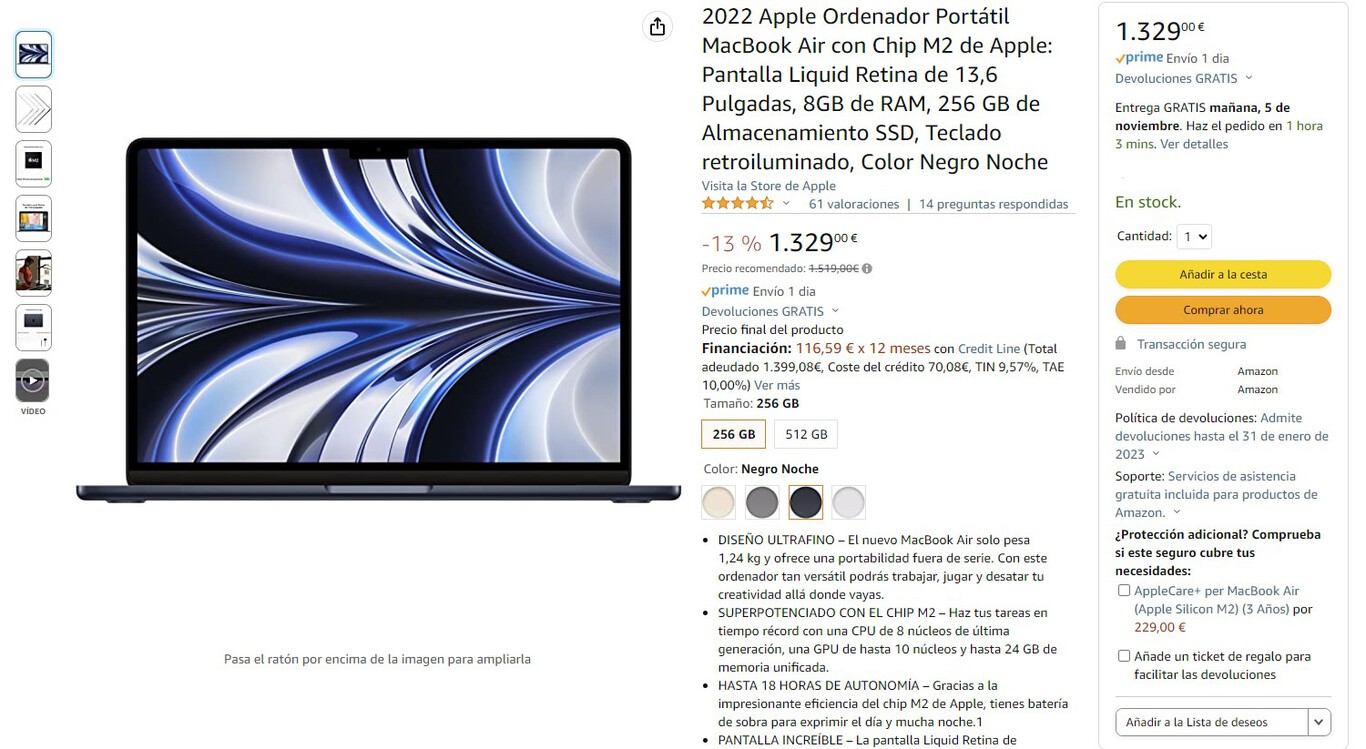 El último MacBook Air de Apple con chip M2 y MagSafe se vuelve un ...