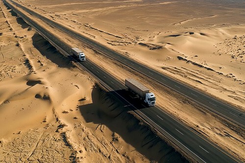 La pista recta más larga del mundo es un auténtico desafío mental: 240 km sin curvas, en el desierto y con tráfico de trailers