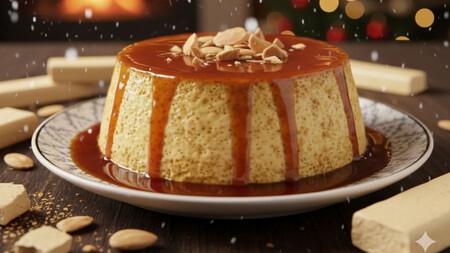 Flan turrón 