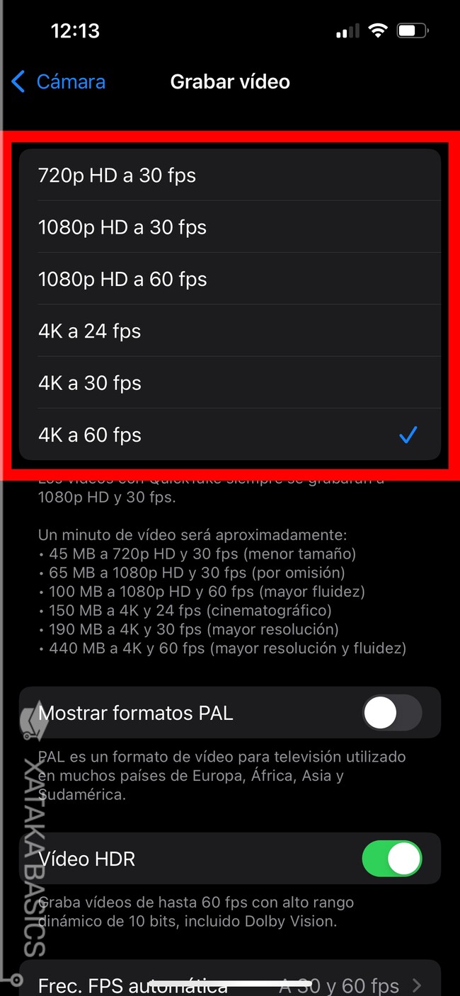 Cómo configurar la resolución y calidad de los vídeos que grabas en iOS 15