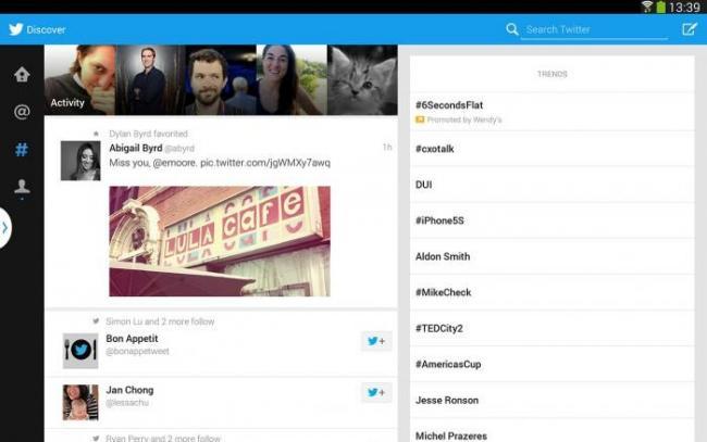 Twitter para tablets