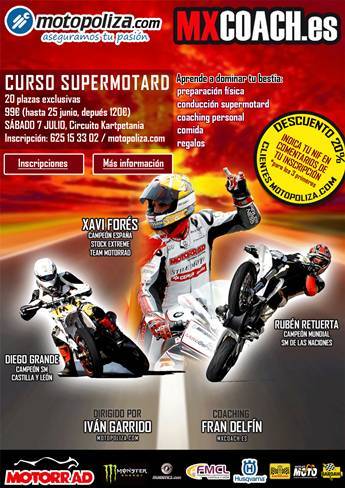 Curso de Supermotard con MXCoach: Xavi Forés, Ruben Retuerta y Diego Grande