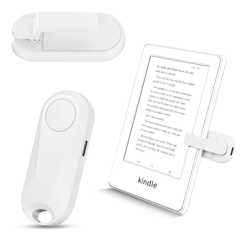 K2 RF Control Remoto Página Turner para Kindle Paperwhite Accesorios Lectura Kobo Surface Comics/Novelas iPhone Tablets Android Tomar Fotos Cámara Grabación de Video Remoto (Blanco)