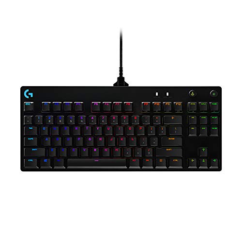 Logitech G Pro Teclado mecánico para Gaming | Diseño sin teclado numérico ultraportátil, Cable micro USB, RGB LIGHTSYNC 16,8M colores, QWERTY US Intl - Negro