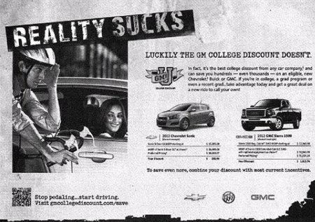 Según General Motors, la bici es para pringados