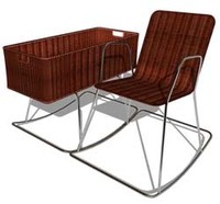 Mecedora de diseño con cuna incorporada