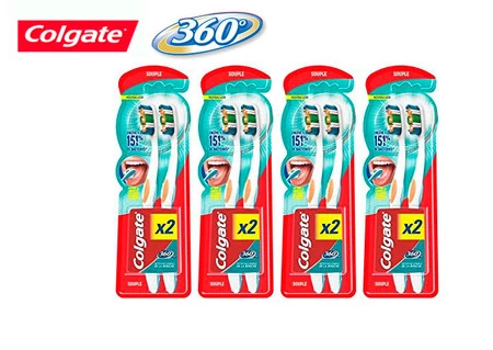 Pack de 8 cepillos Colgate Oral Care 360 MaxWhite por 8,25 euros y envío gratis con Amazon Prime