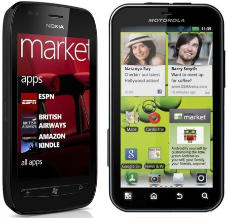 Precios del Nokia Lumia 710 y Motorola Defy+ con Vodafone