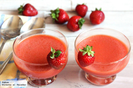 Gazpacho de fresas. Receta