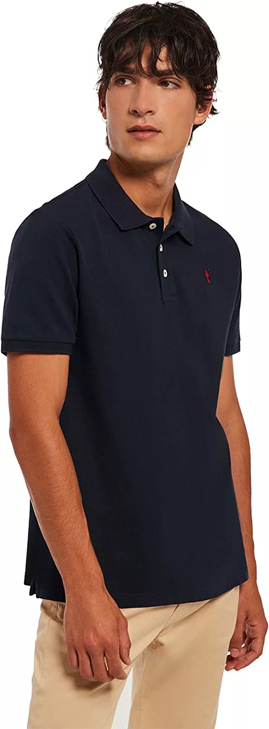 POLO CLUB Polo piqué con Tapeta de Tres Botones y Logo Bordado en Contraste de Hombre