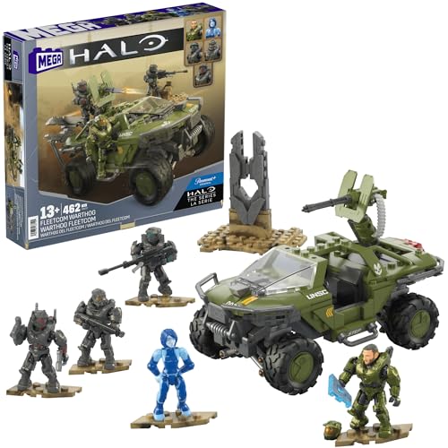 MEGA Halo Juguete de Construcción Fleetcom Warthog para niños de 13 años en adelante