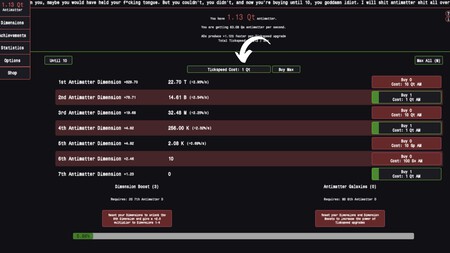 Antimatter Dimensions consejos